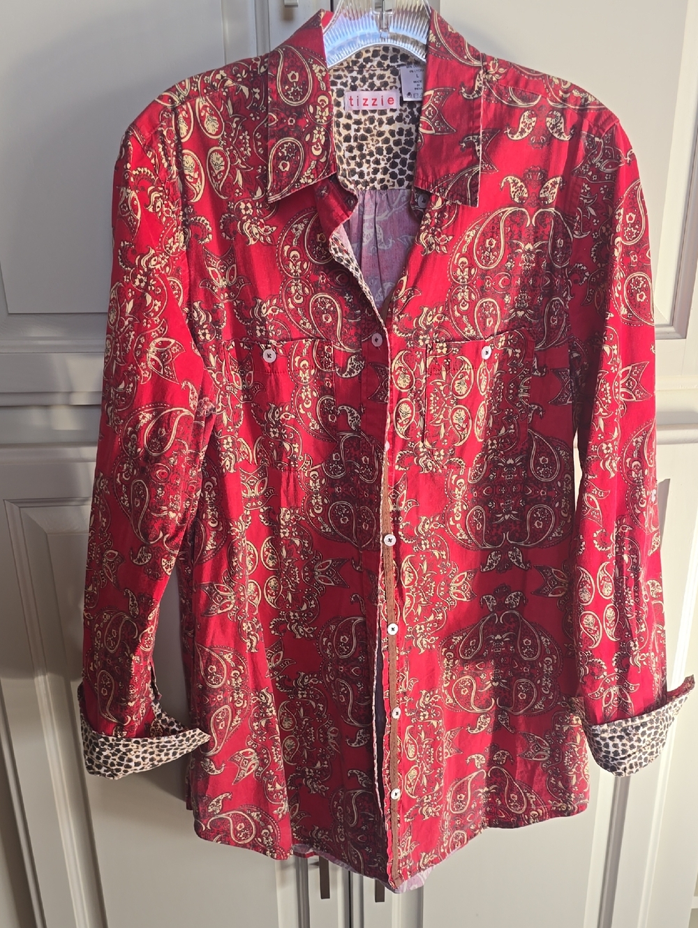 Tizzie Red Paisley Button-Down Shirt